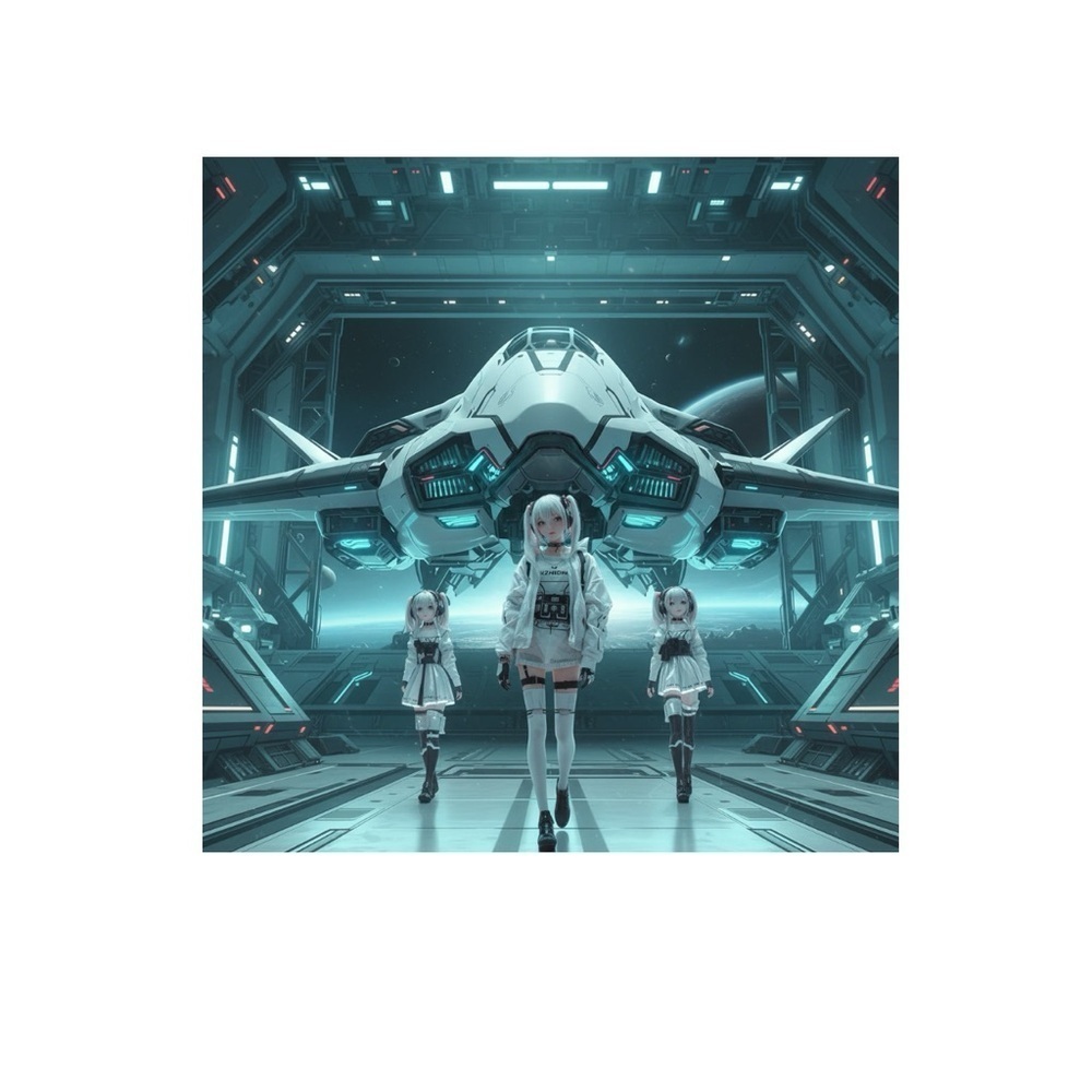 HANDCRAFTED digital art print  Futuristic Sci-Fi Anime Poster by me